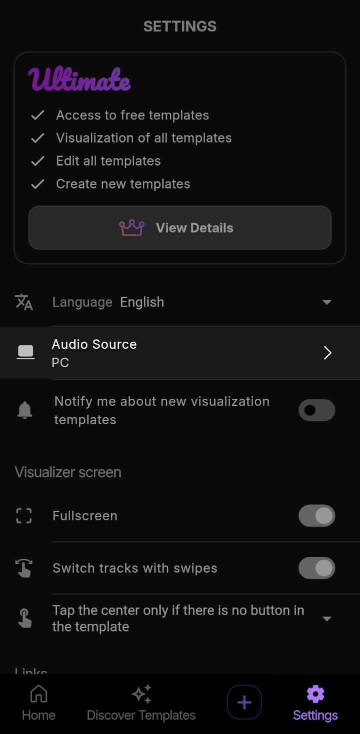 Settings Page