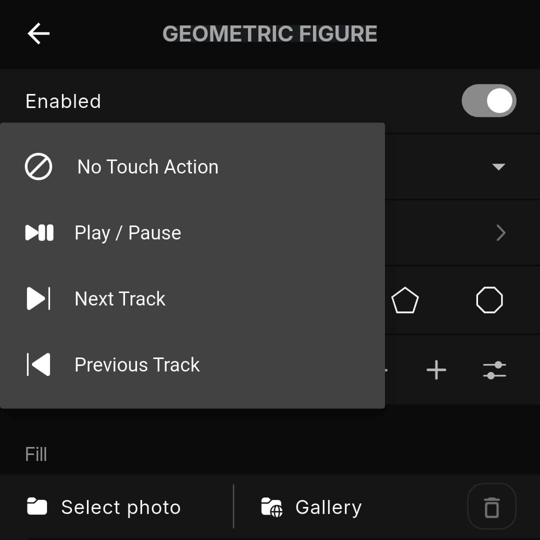 Visualizer geometric shape layer config