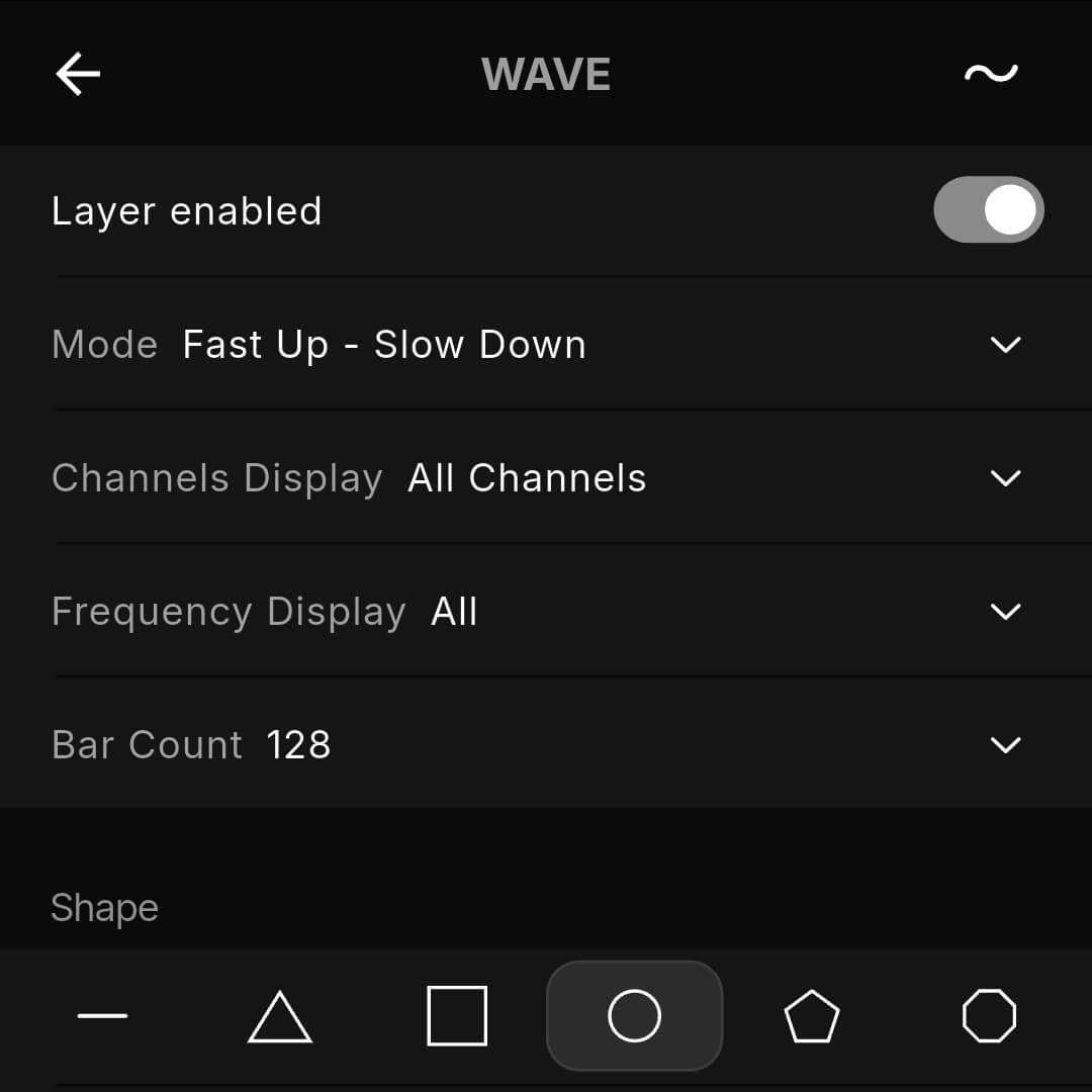 Visualizer wave layer configs