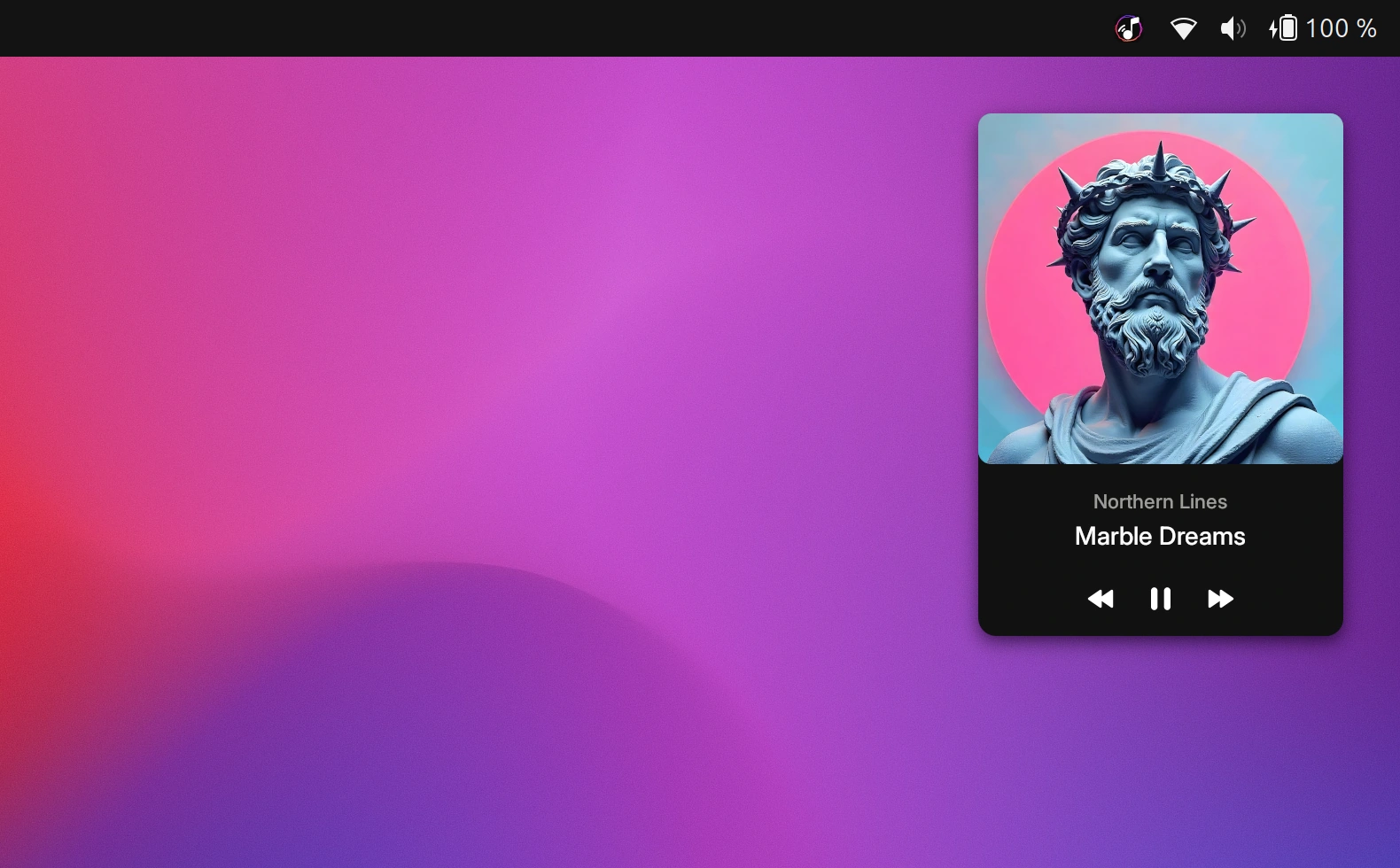 Mini player near system topbar